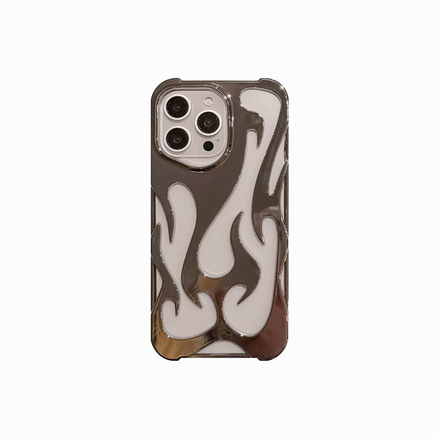Luxe Flame-Pattern Electroplated Phone Case with Hollow Heat Dissipation
