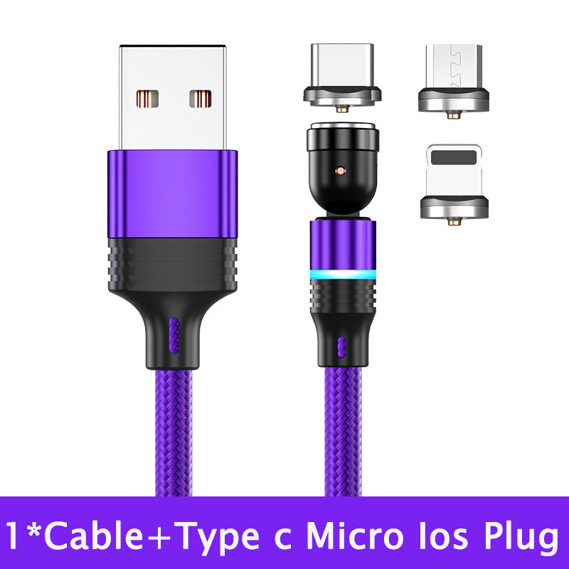 3in1 Charger Type C/Lightning/Android Fast 540 Degree Rotating Magnetic Charging Line