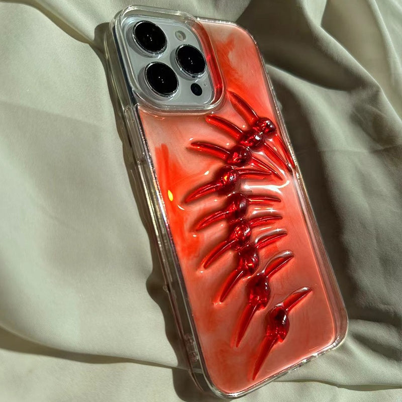 Red Dye Drop Phone Case For iPhone 11/12/13/14/15/16/X/Xs/ProMax