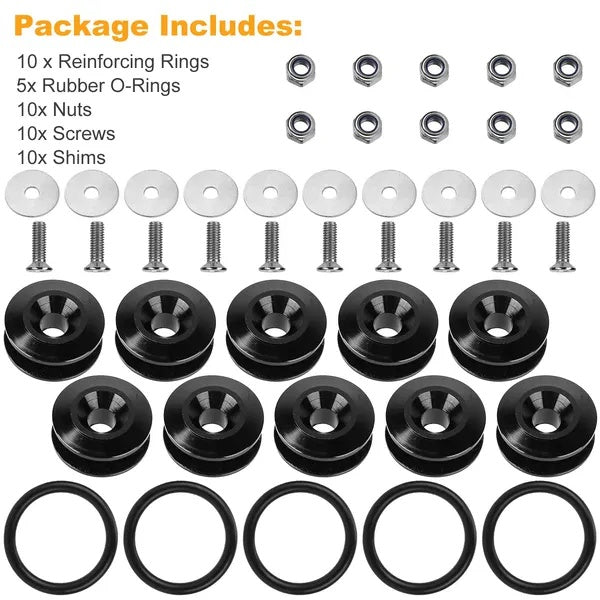 High-Performance 5-Set Aluminum Quick Release Fasteners for Vehicle Bumpers