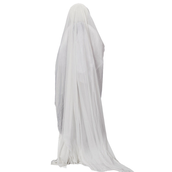 4.3ft Halloween Decorations Outdoor Life Size Animatronics Ghost With Trident, Sound-Actived Party Decor With Green Lights And Creepy Sound, Scary Haunted House Props For Garden Yard Lawn