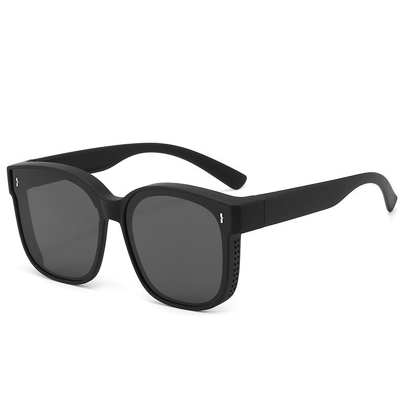 Summer Driving Sun Protection Polarized Light One Mirror Dual Use Anti Glare Trendy Sunglasses with Box