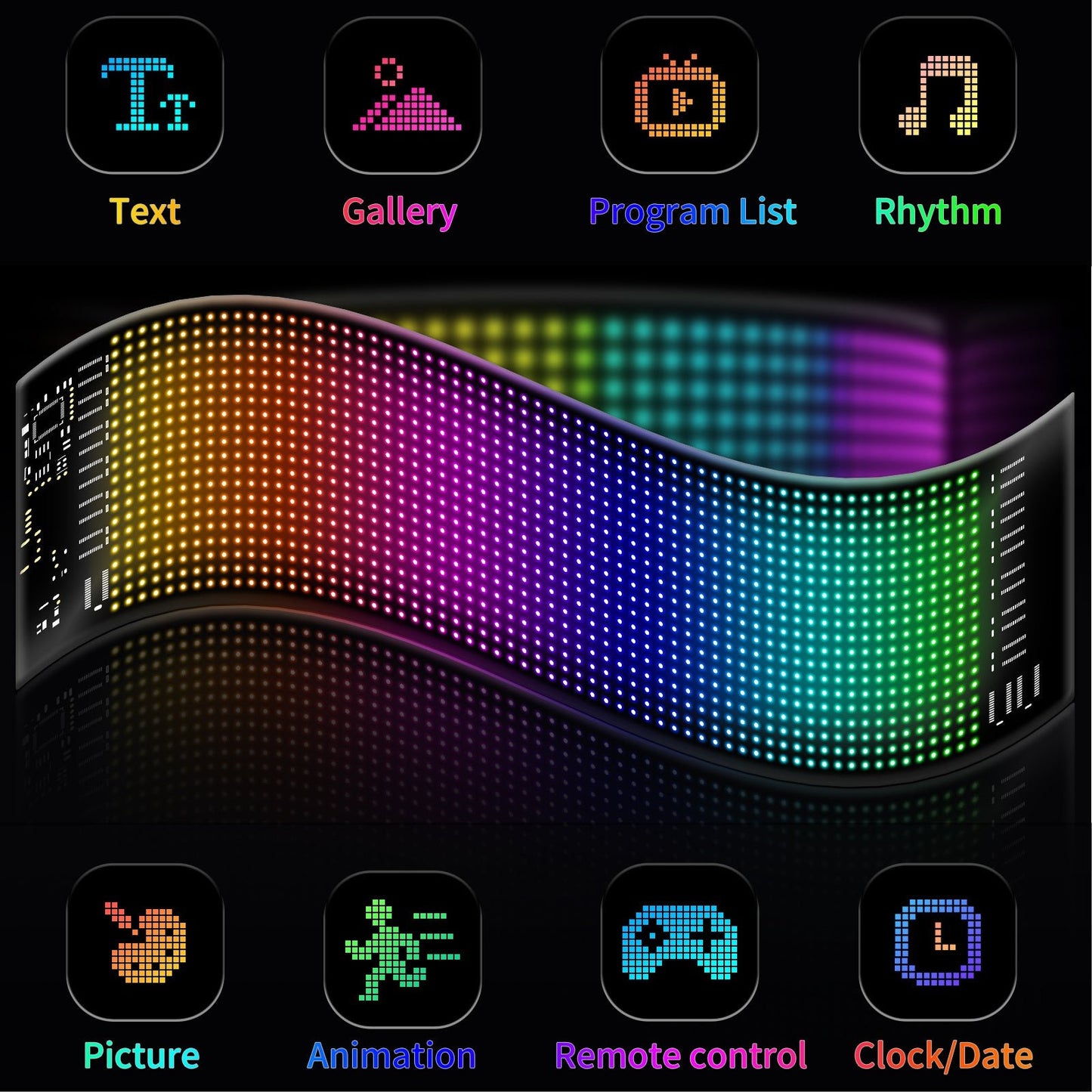 14 Inch Programmable Pixel Panel With Preloaded Animations Scrollable Display For Multi Scenario Use In Support Events Parties And Transportation - The Vibe Haven
