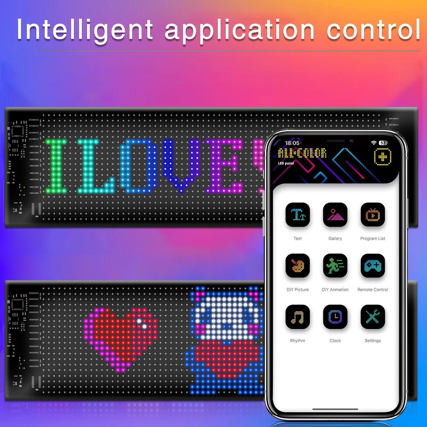 14 Inch Programmable Pixel Panel With Preloaded Animations Scrollable Display For Multi Scenario Use In Support Events Parties And Transportation - The Vibe Haven