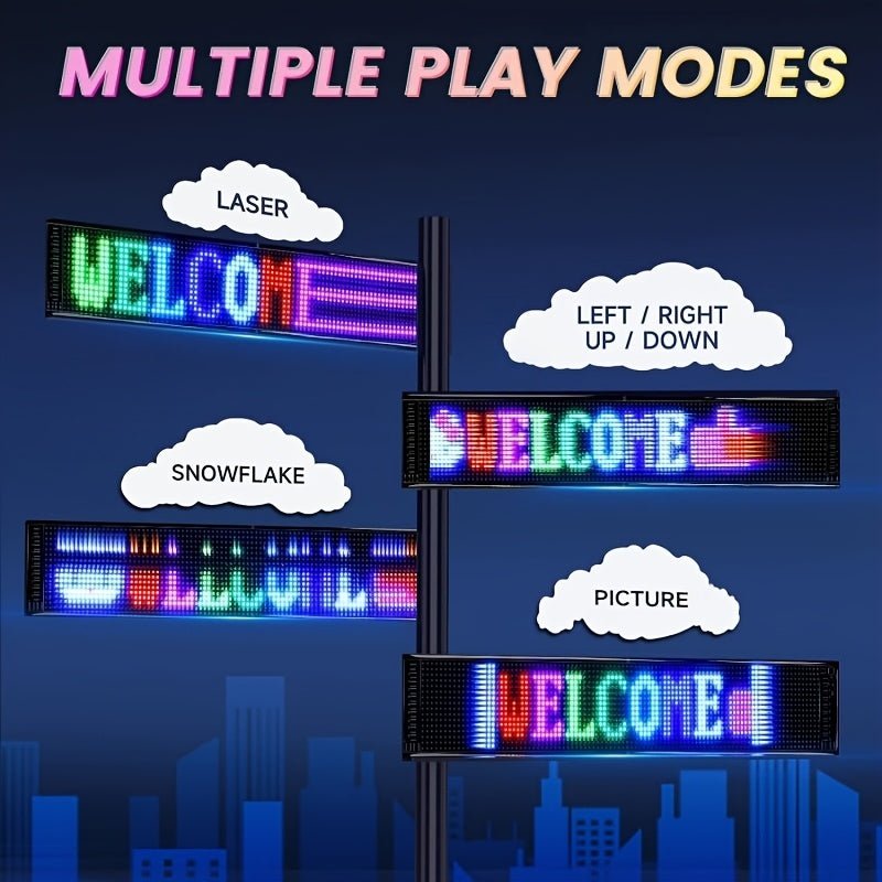 14 Inch Programmable Pixel Panel With Preloaded Animations Scrollable Display For Multi Scenario Use In Support Events Parties And Transportation - The Vibe Haven