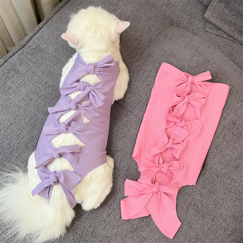 Lace-up Cat Sterilization Clothing Post-operation Polyester