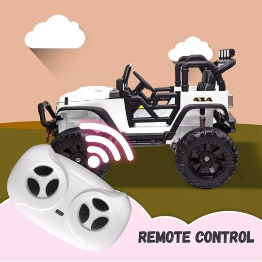 48.4 Large Ride On Car For Kids, Battery Powered Electric Car With 2 Seats, Remote Control, 14 Large Suspension Wheels, LED Lights, Music, Bluetooth For Boys & Girls,white