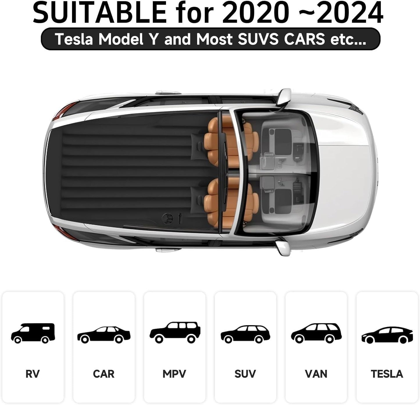 Luxury Inflatable Camping Mattress for Tesla Model Y (and SUVs) - Optimized for Travel & Comfort