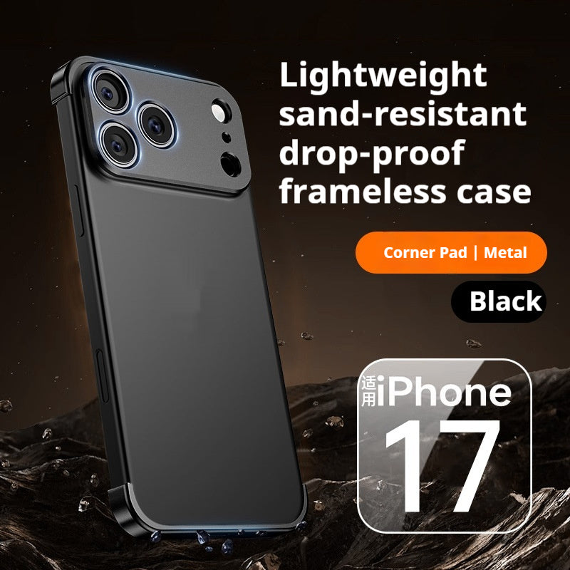 Premium Ultra-thin Frameless Lens Metal Four-corner Case for iPhone 17/17PROMAX/PRO/AIR