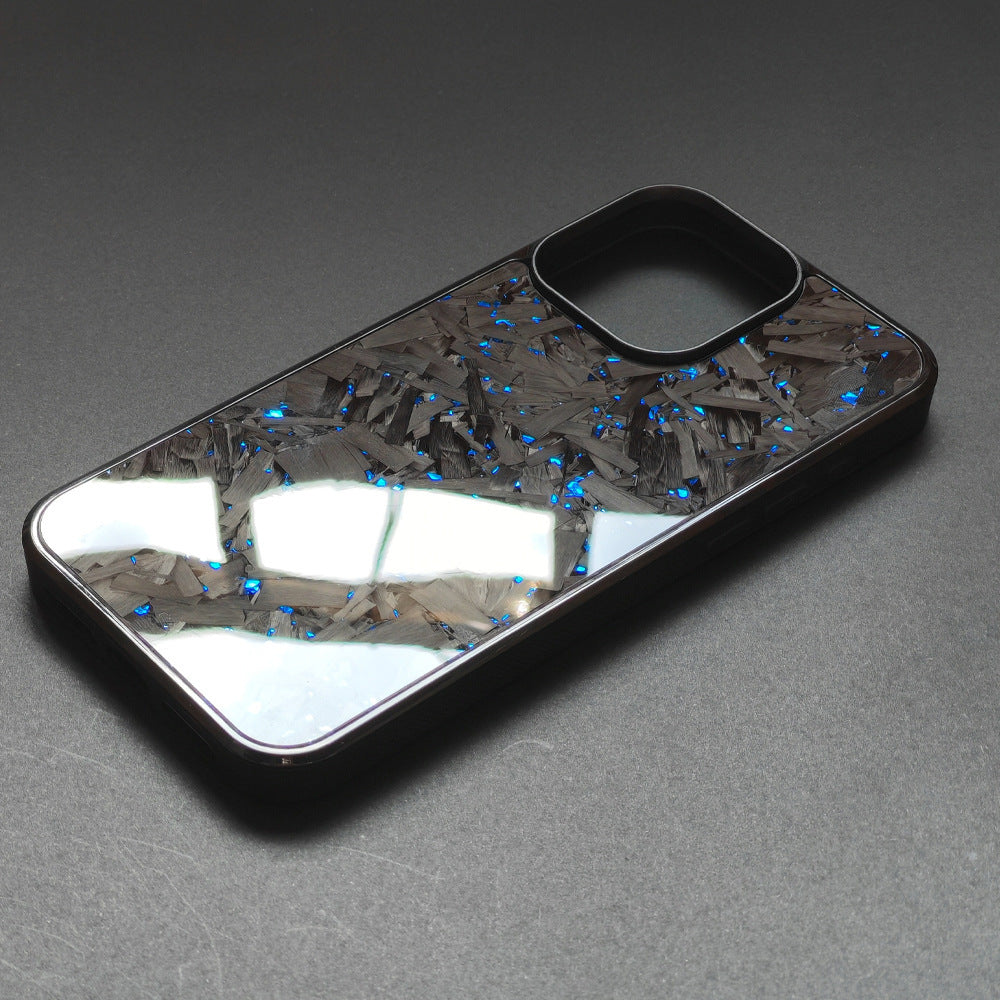 Real Forged Flakes Carbon Fiber Anti Drop Phone Case For iPhone 11-16 Series