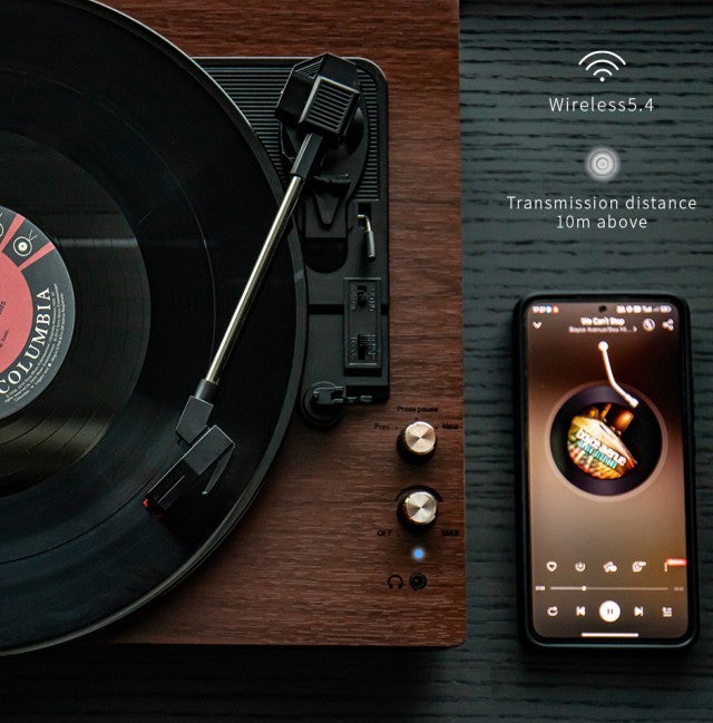 Record Player E300: Premium Turntable with Immersive Stereo Sound