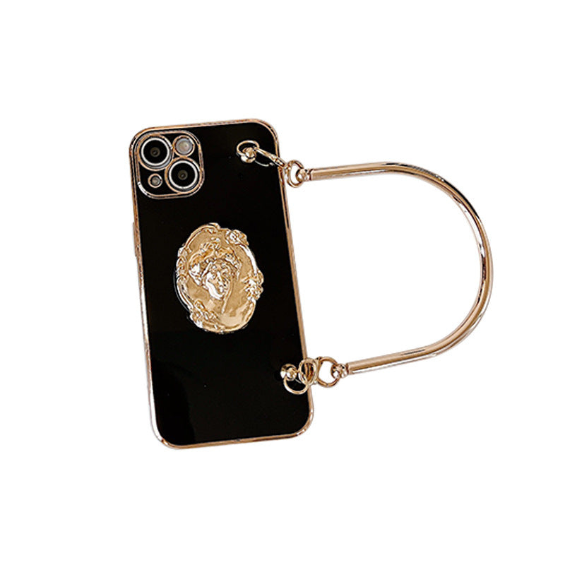 Electroplated Metal Beauty Head Bracket Phone Case