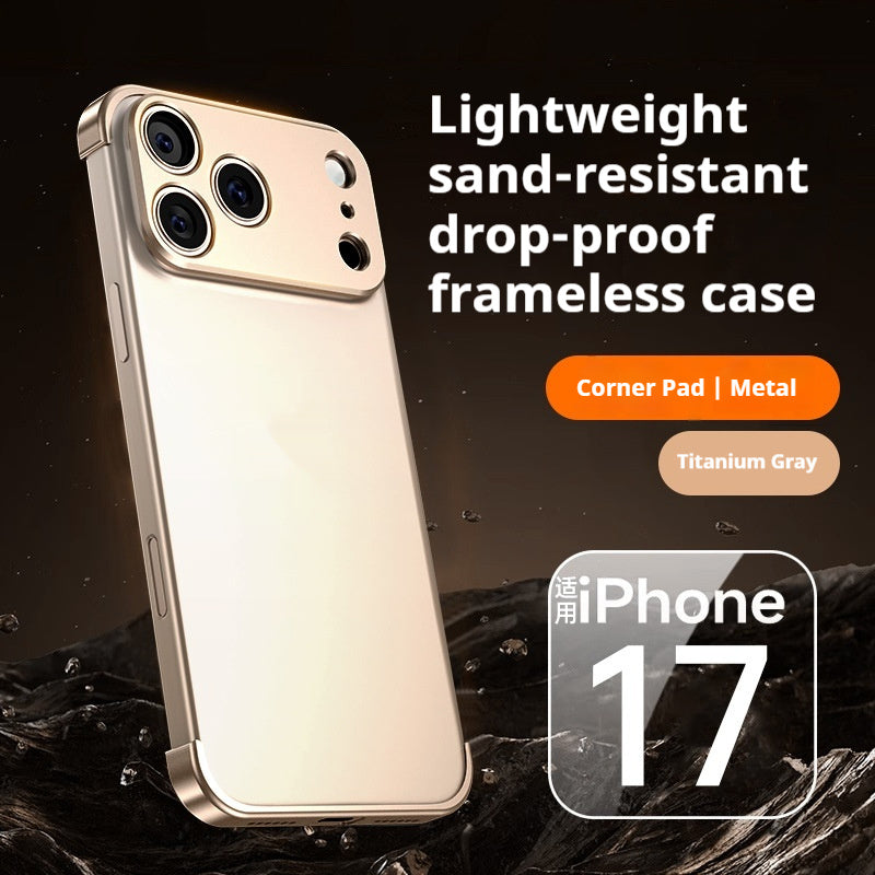 Premium Ultra-thin Frameless Lens Metal Four-corner Case for iPhone 17/17PROMAX/PRO/AIR