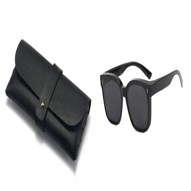 Summer Driving Sun Protection Polarized Light One Mirror Dual Use Anti Glare Trendy Sunglasses with Box