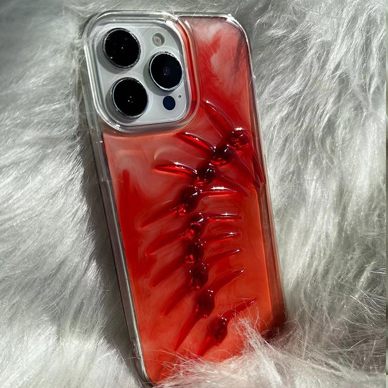 Red Dye Drop Phone Case For iPhone 11/12/13/14/15/16/X/Xs/ProMax