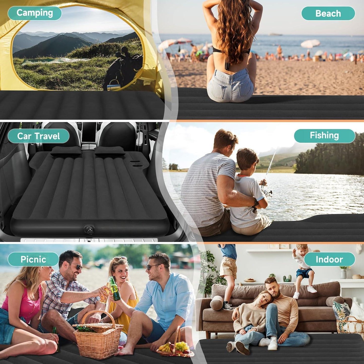 Luxury Inflatable Camping Mattress for Tesla Model Y (and SUVs) - Optimized for Travel & Comfort