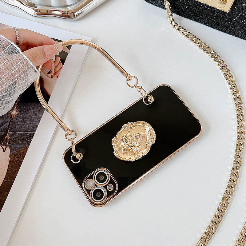 Electroplated Metal Beauty Head Bracket Phone Case