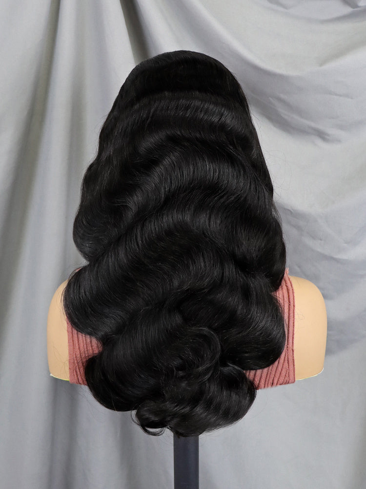 6x4 Density Virgin Human Hair Wigs Brazilian Virgin Raw Hair Transparent Lace Front Pre-Plucked Bleached Knots