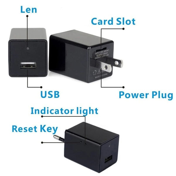 Plug & Play Discreet Security: 1080P Hidden Camera in USB Wall Charger with Motion Alerts