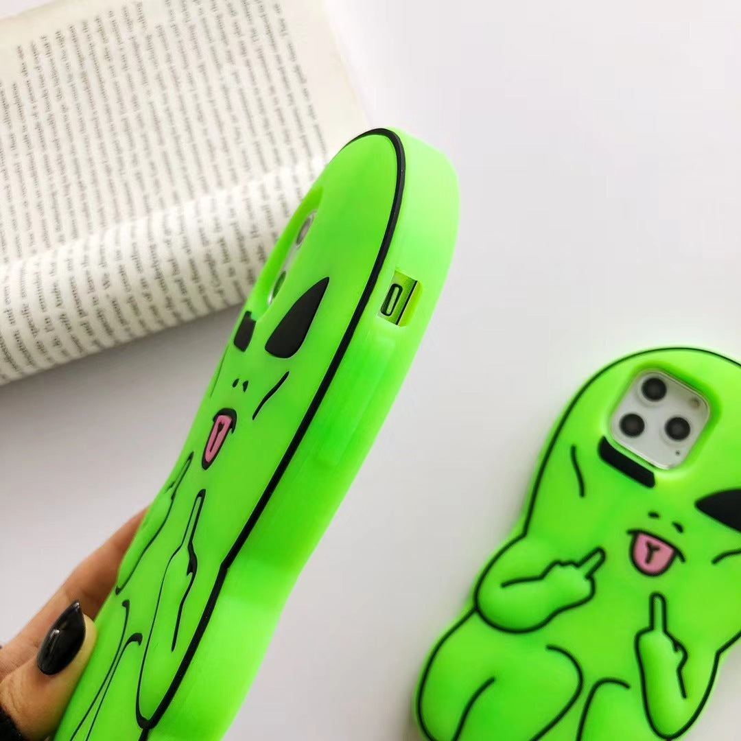 Green Cute Alien Phone Case Protective Silicone