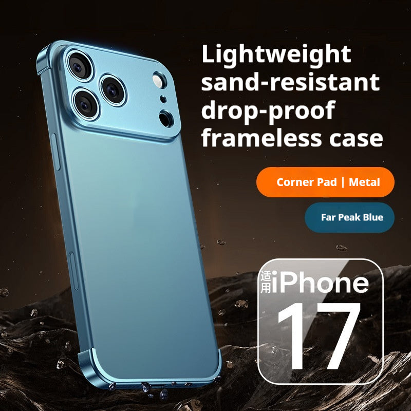 Premium Ultra-thin Frameless Lens Metal Four-corner Case for iPhone 17/17PROMAX/PRO/AIR