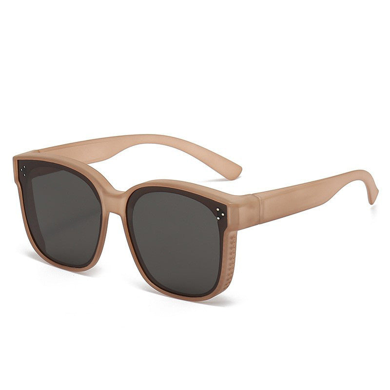 Summer Driving Sun Protection Polarized Light One Mirror Dual Use Anti Glare Trendy Sunglasses with Box