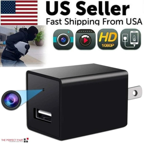 Plug & Play Discreet Security: 1080P Hidden Camera in USB Wall Charger with Motion Alerts