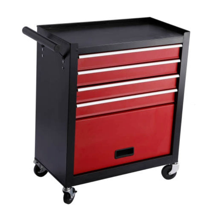 Four Drawer Rolling Toolbox, Tool Cart With 4 Wheels And Drawers, Large Capacity Detachable Mobile Tool Storage Cabinet For Workshops, Garages, Maintenance Rooms, And Mechanics