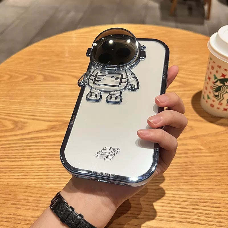 Premium Glitter Astronaut Camera Stand Phone Case