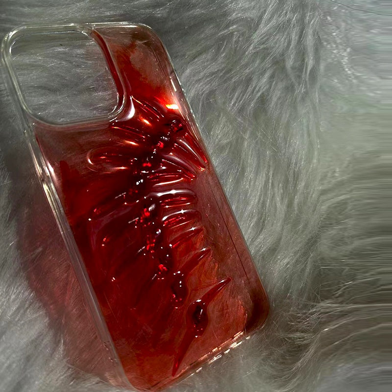 Red Dye Drop Phone Case For iPhone 11/12/13/14/15/16/X/Xs/ProMax