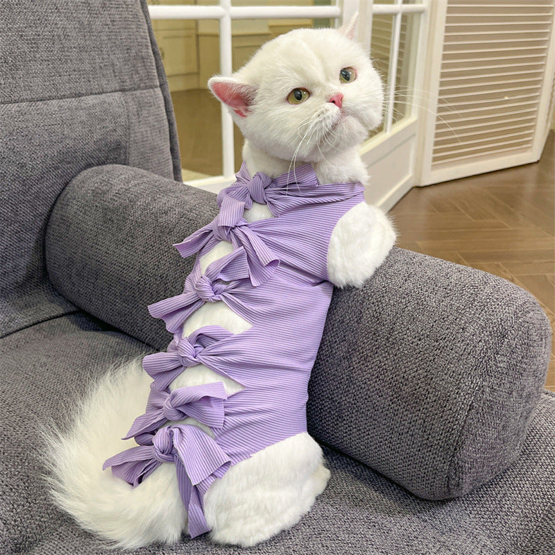 Lace-up Cat Sterilization Clothing Post-operation Polyester