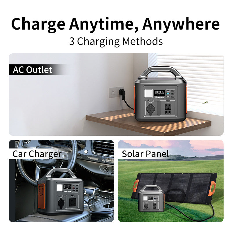 Portable Power Station P605, 600W,538WH Backup Lithium Battery, Solar Generator For Home And Outdoor Emergency Power Supply