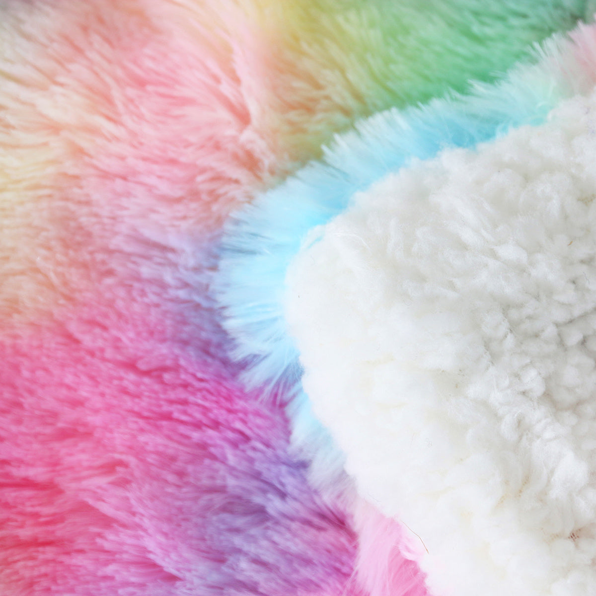 Luxury Rainbow Faux Fur Sherpa Throw Blanket - Ultra-Soft & Shaggy