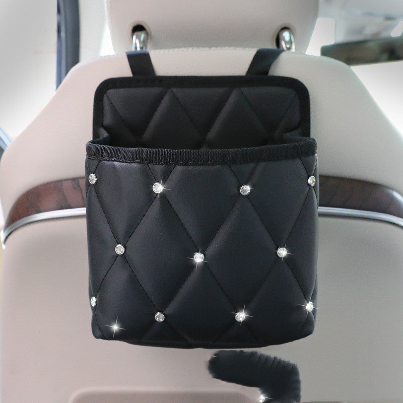 Premium Leather Car Handbag Holder & Console Organizer