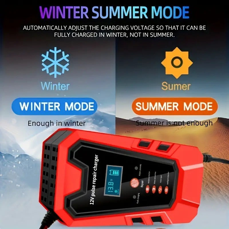 Intelligent 12V Car and Motorcycle Battery Charger & Maintainer