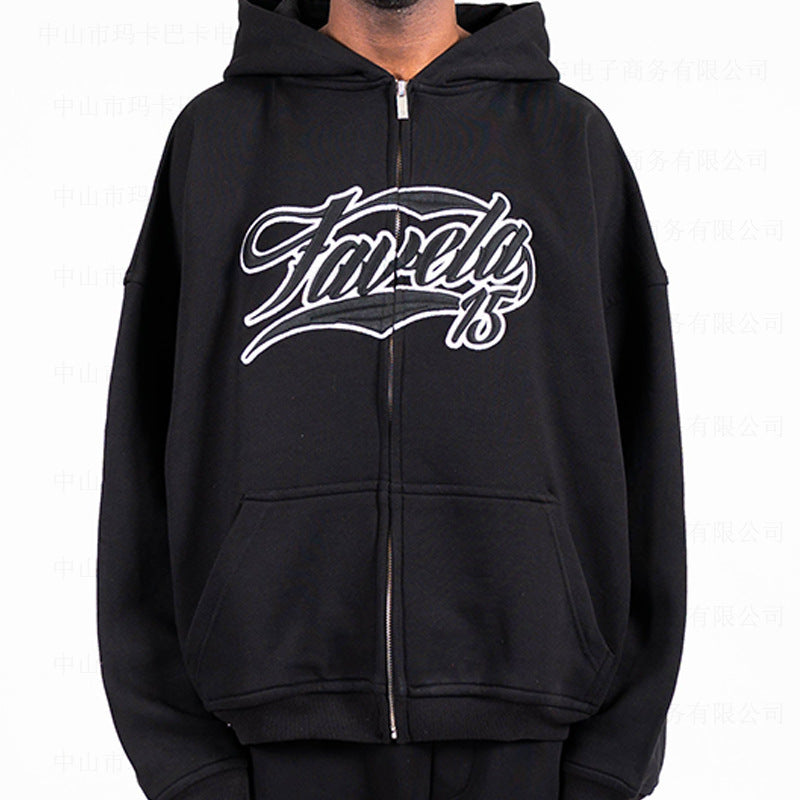 American Retro Hooded Zip-up Premium Hoodie