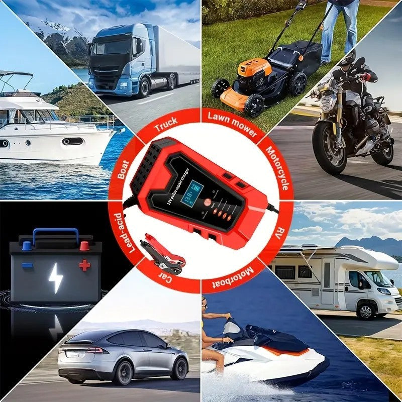 Intelligent 12V Car and Motorcycle Battery Charger & Maintainer