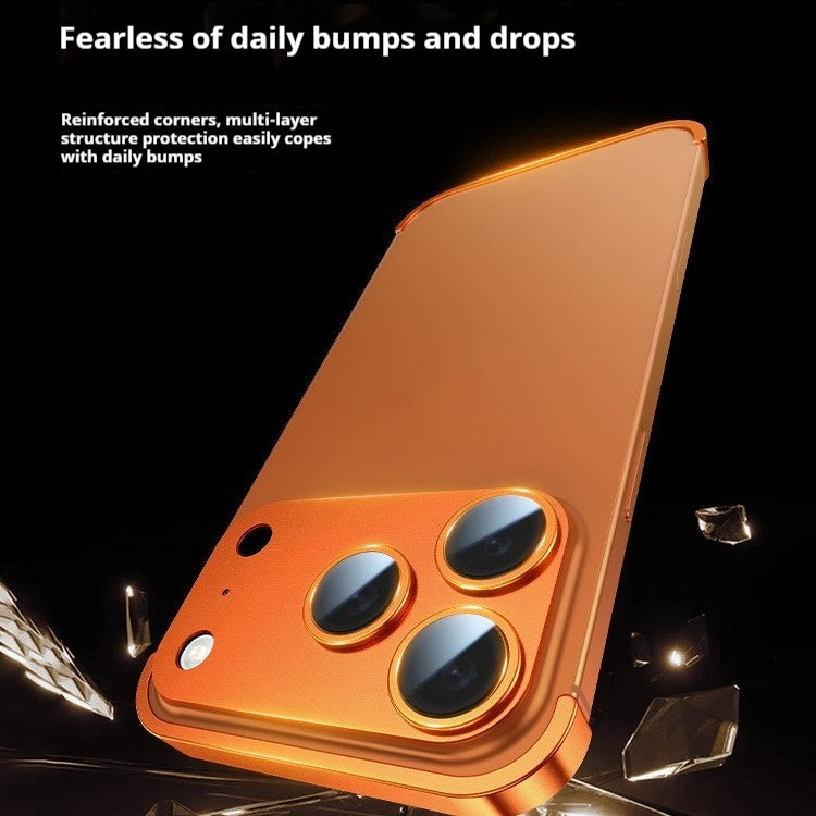 Premium Ultra-thin Frameless Lens Metal Four-corner Case for iPhone 17/17PROMAX/PRO/AIR