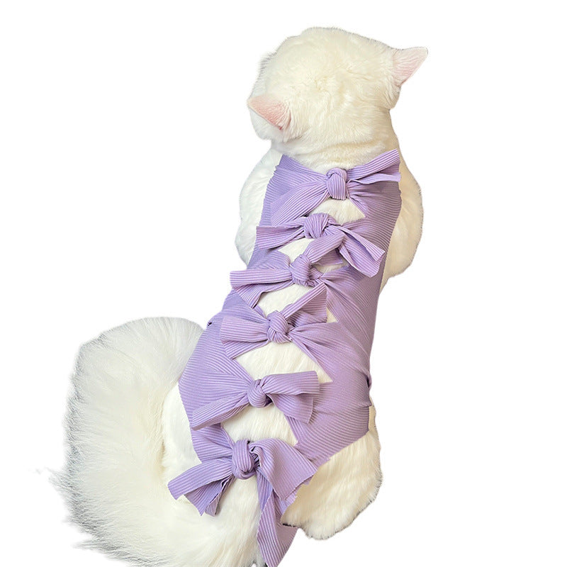 Lace-up Cat Sterilization Clothing Post-operation Polyester