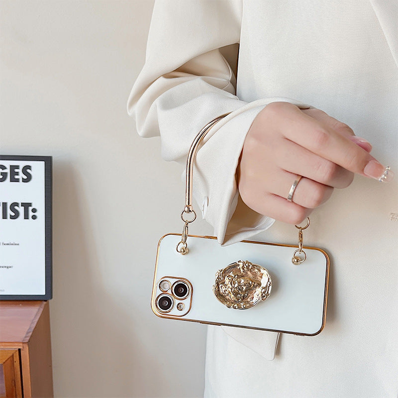 Electroplated Metal Beauty Head Bracket Phone Case