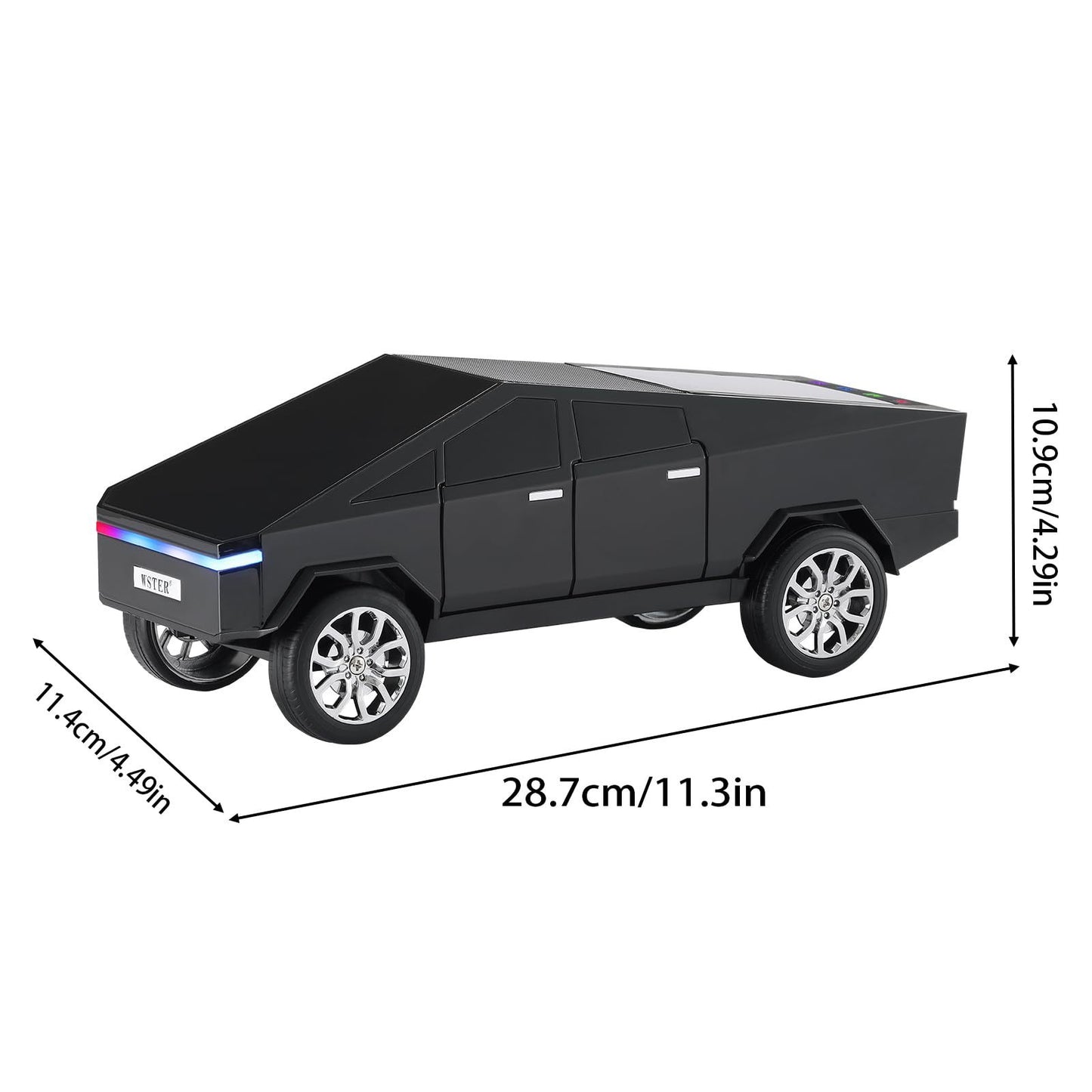 CyberTruck Portable Speaker With Display, WS-580 Bluetooth Pickup, High-definition Sound, TWS Pairing, FM Radio, Built-in Microphone For Hands-free Calls, A Surprising Gift For Car Enthusiasts