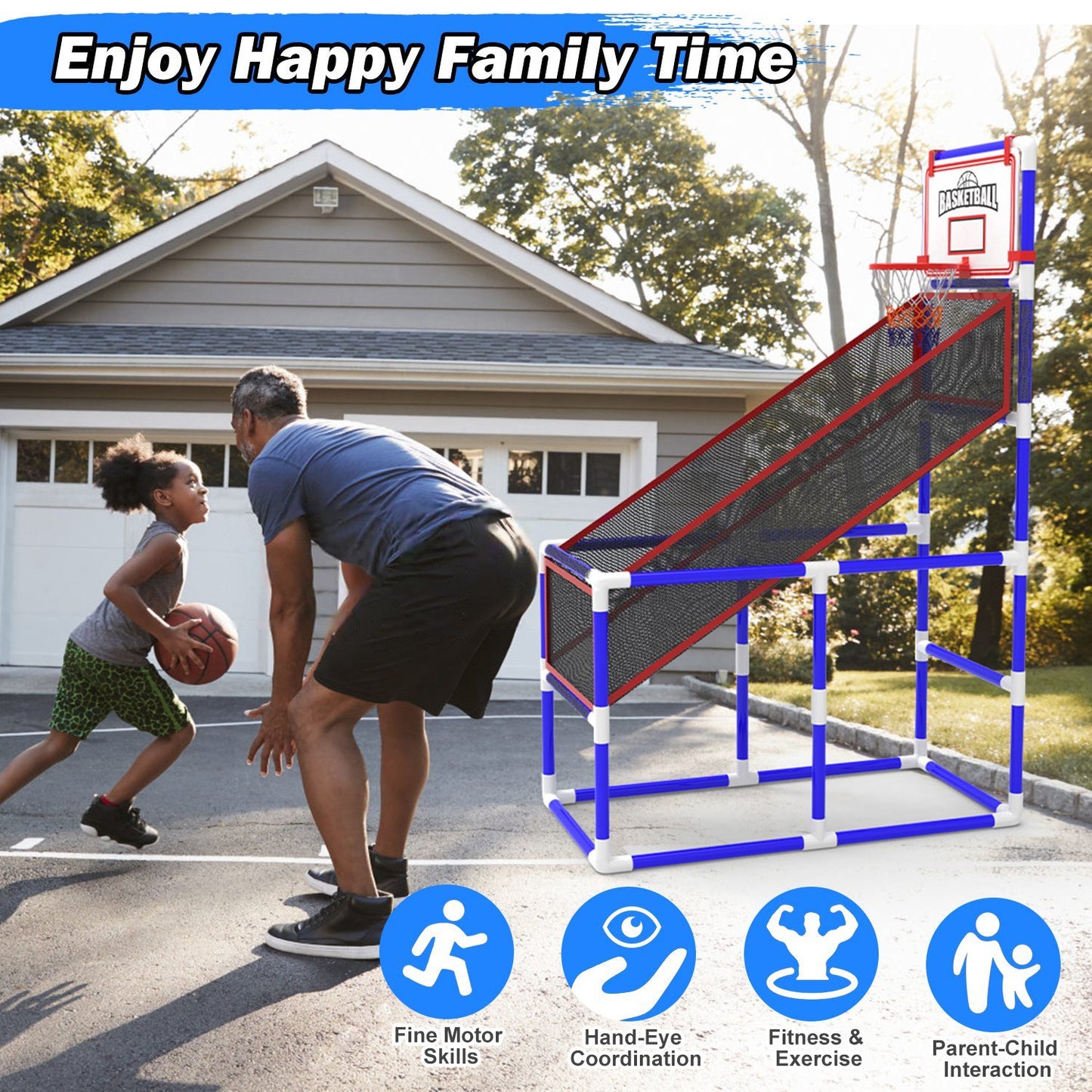 Adjustable Junior Basketball Arcade Style Game Set