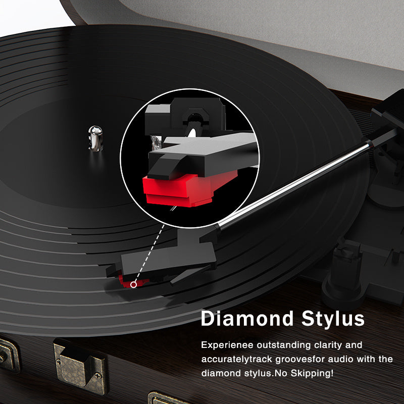 Premium Record Player A3 Belt-Drive Turntable with Integrated Stereo Speakers