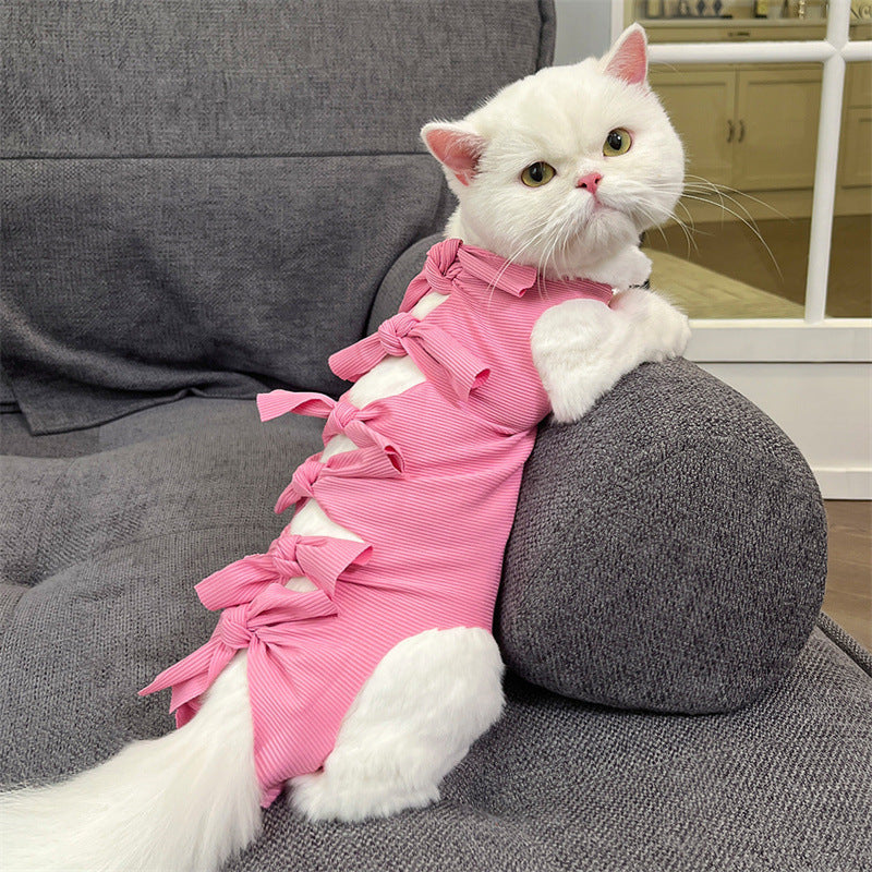 Lace-up Cat Sterilization Clothing Post-operation Polyester