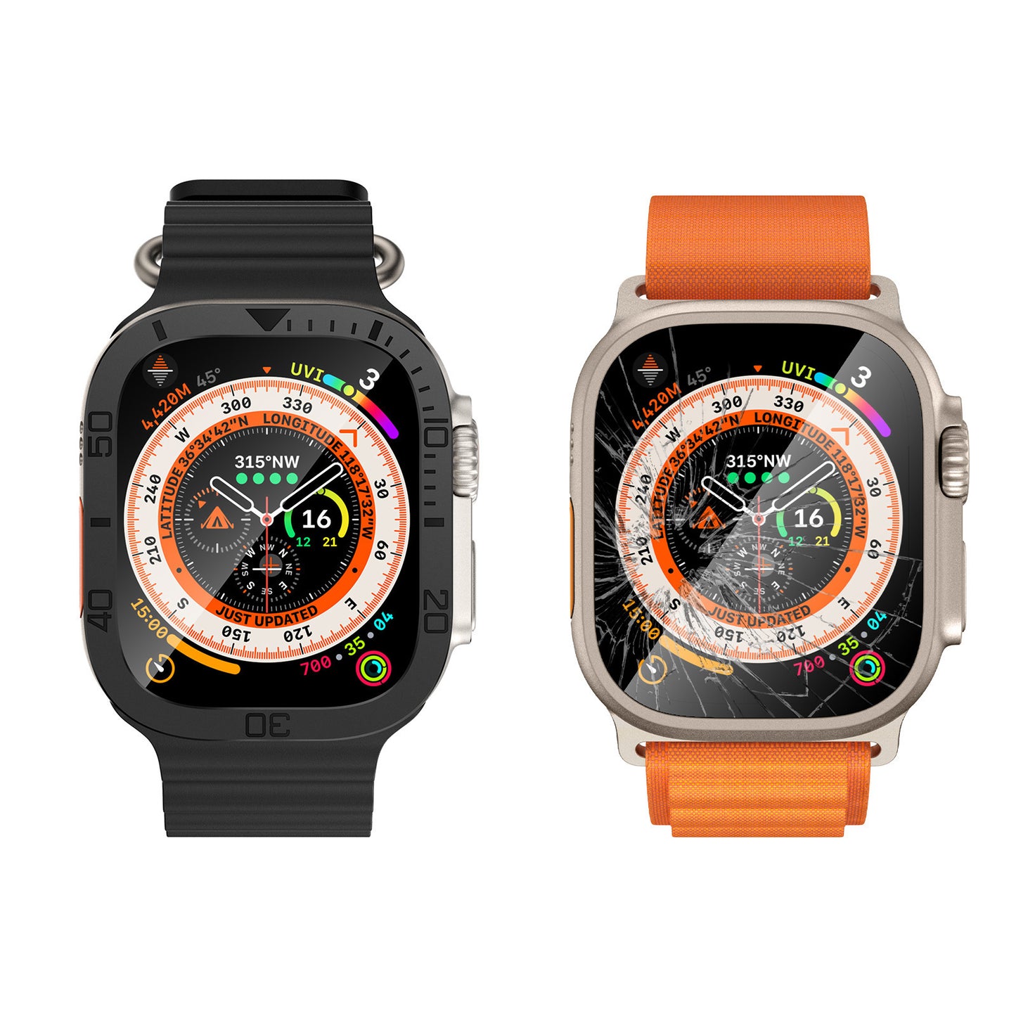Protective Case for Apple Watch 49mm Digital Metal Frame