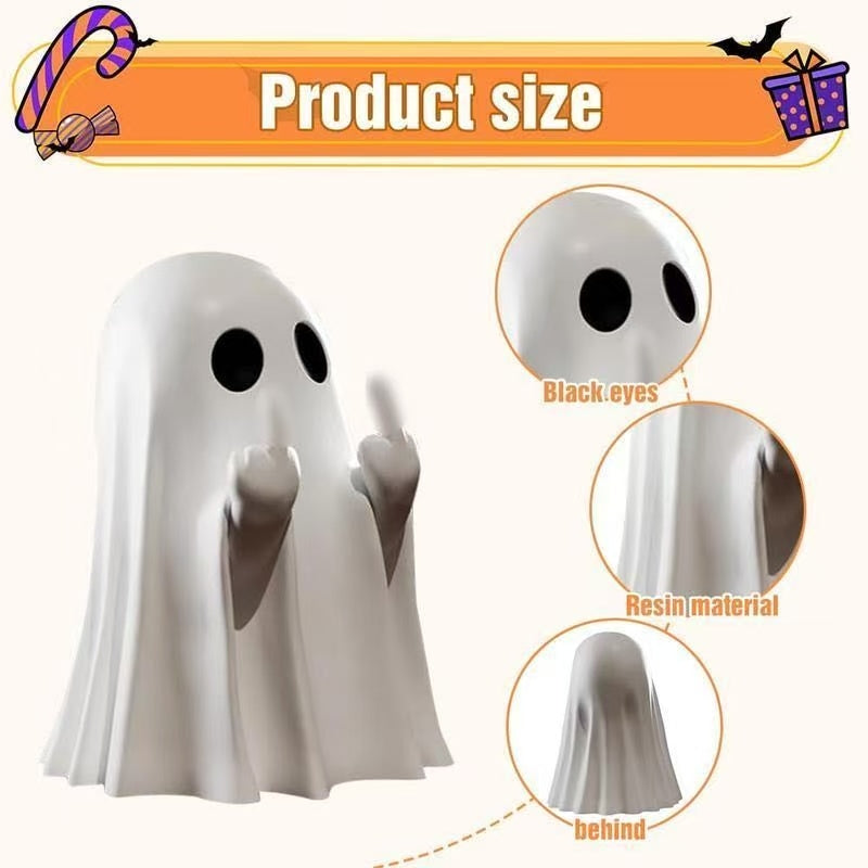 "Ghostly Greeting" Middle Finger Resin Ornament