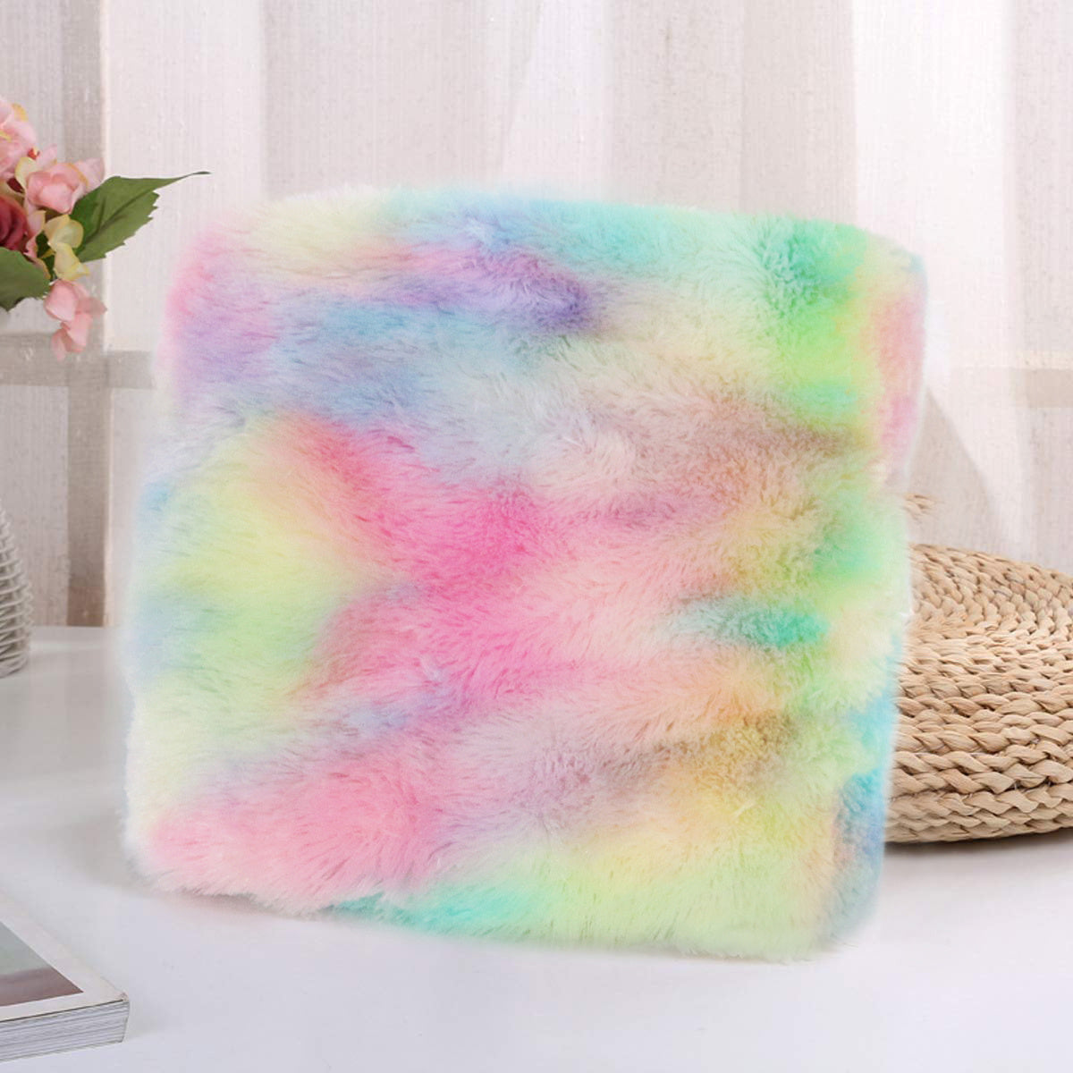 Luxury Rainbow Faux Fur Sherpa Throw Blanket - Ultra-Soft & Shaggy