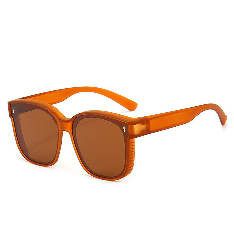 Summer Driving Sun Protection Polarized Light One Mirror Dual Use Anti Glare Trendy Sunglasses with Box