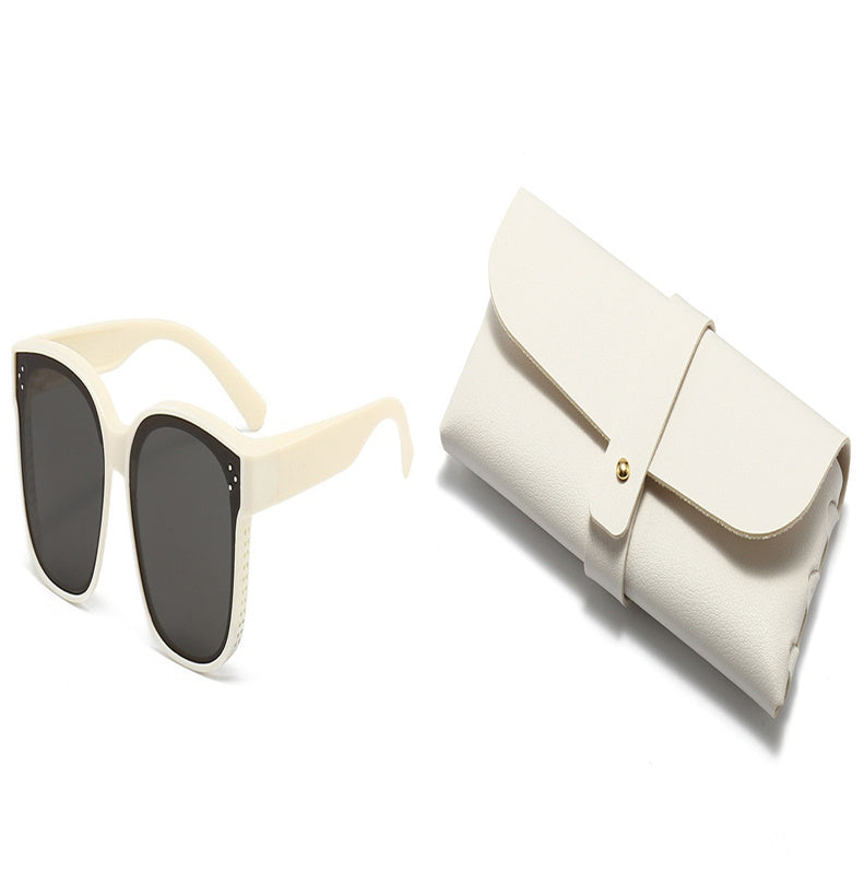 Summer Driving Sun Protection Polarized Light One Mirror Dual Use Anti Glare Trendy Sunglasses with Box
