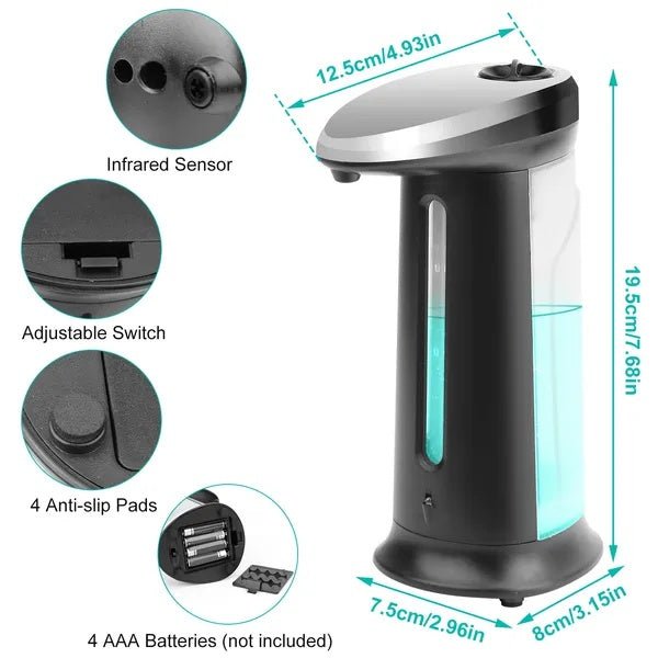 Automatic Soap Dispenser 16.9OZ Anti - slip Sensor Refillable Hand Gel Desktop Dispenser - The Vibe Haven